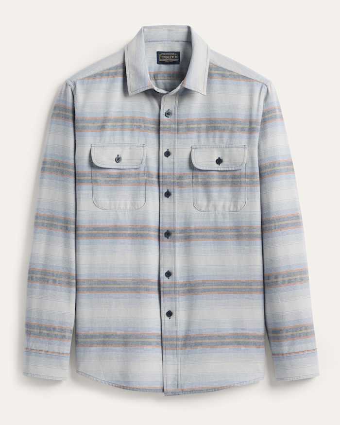 MEN'S STRIPE BEACH SHACK COTTON SHIRT